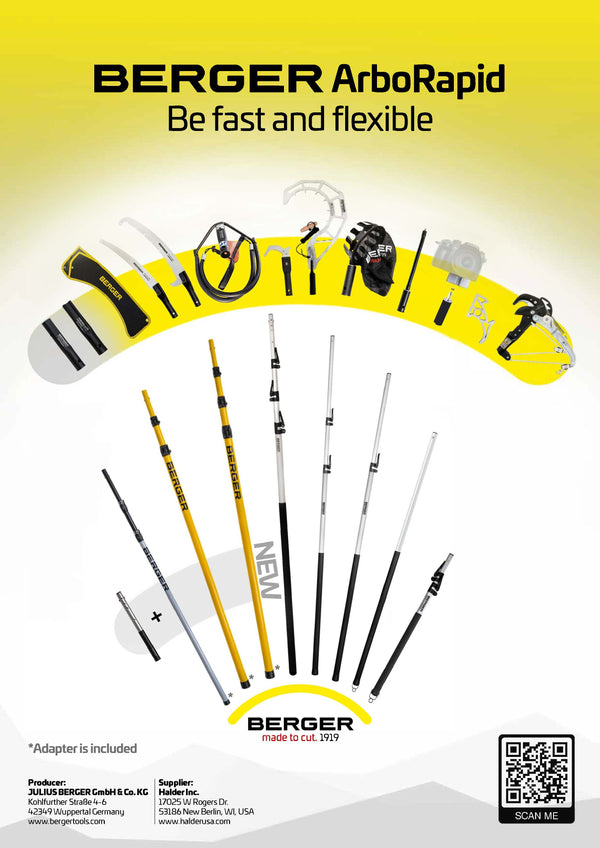 PROFESSIONAL GRADE ARBORAPID TELESCOPIC POLE, CARBON FIBER / 3 PARTS / 5.74' -13.12' EXTENDABLE LENGTH #76003